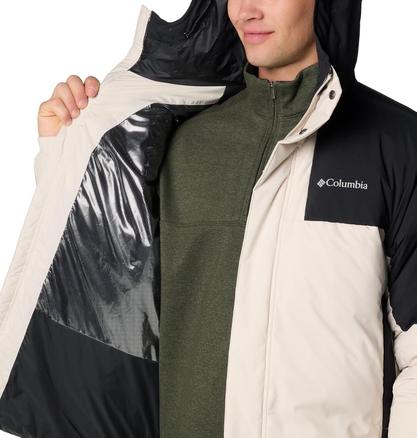 imageColumbia Mens Aldercrest II Down Hooded JacketDark StoneBlack