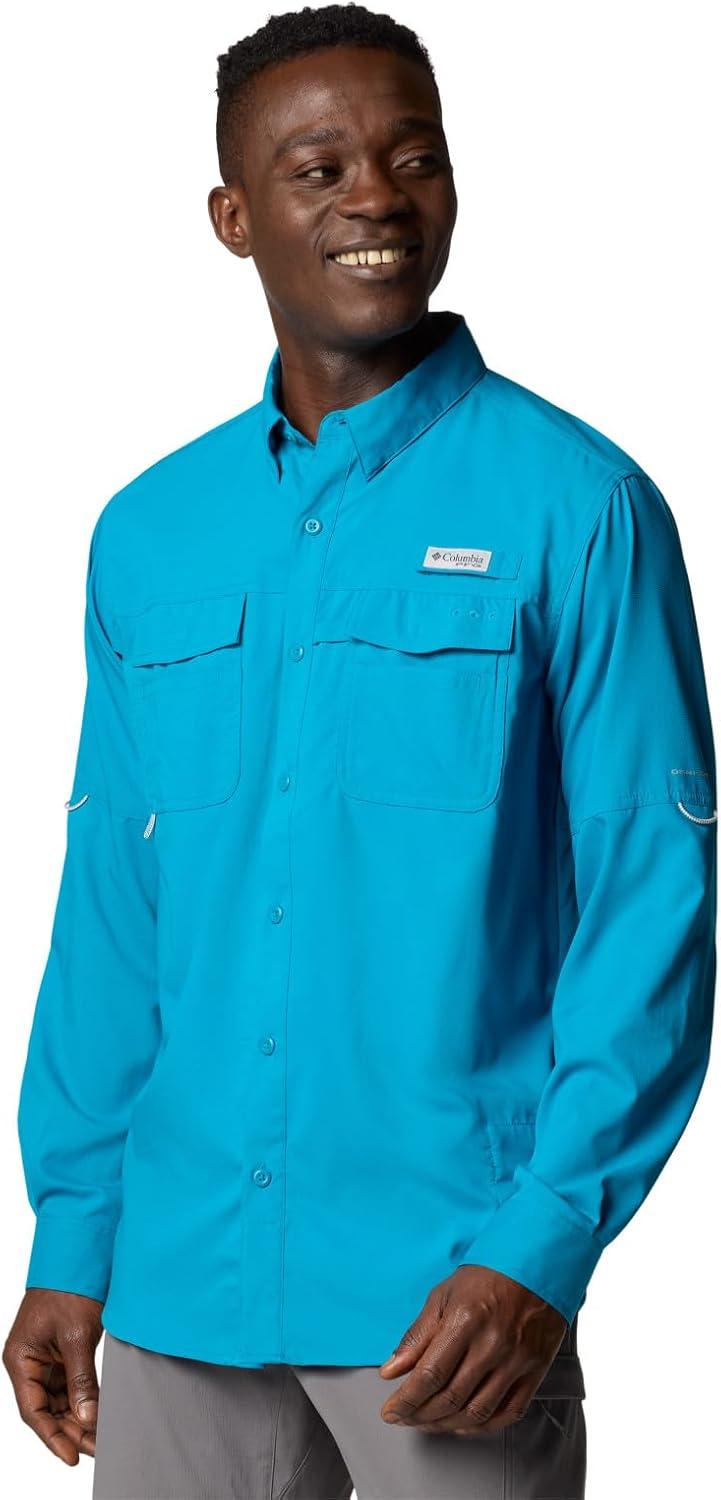 imageColumbia Mens Blood and Guts V Long Sleeve ShirtBlue Echo
