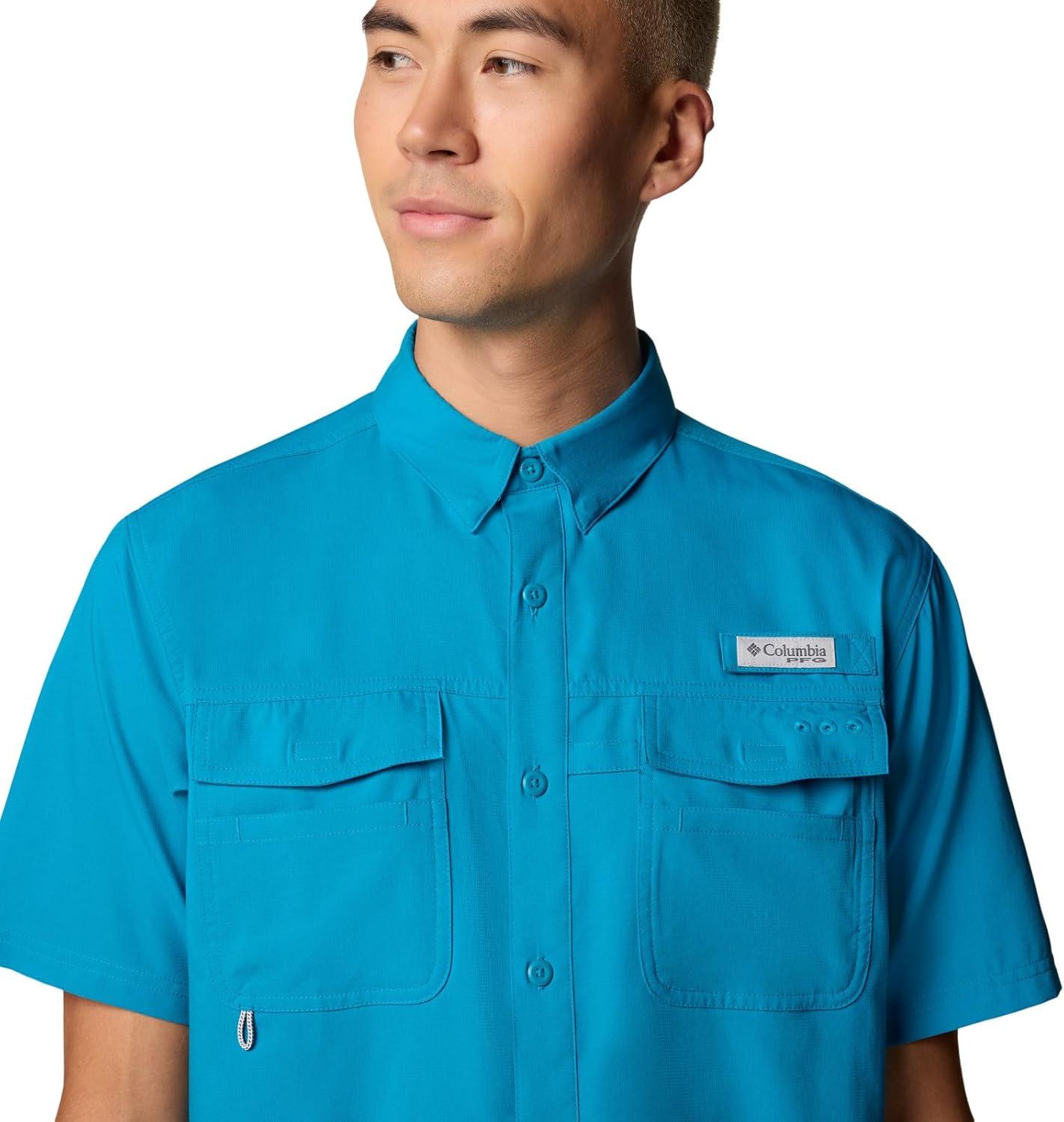 imageColumbia Mens Blood and Guts V Short Sleeve ShirtBlue Echo