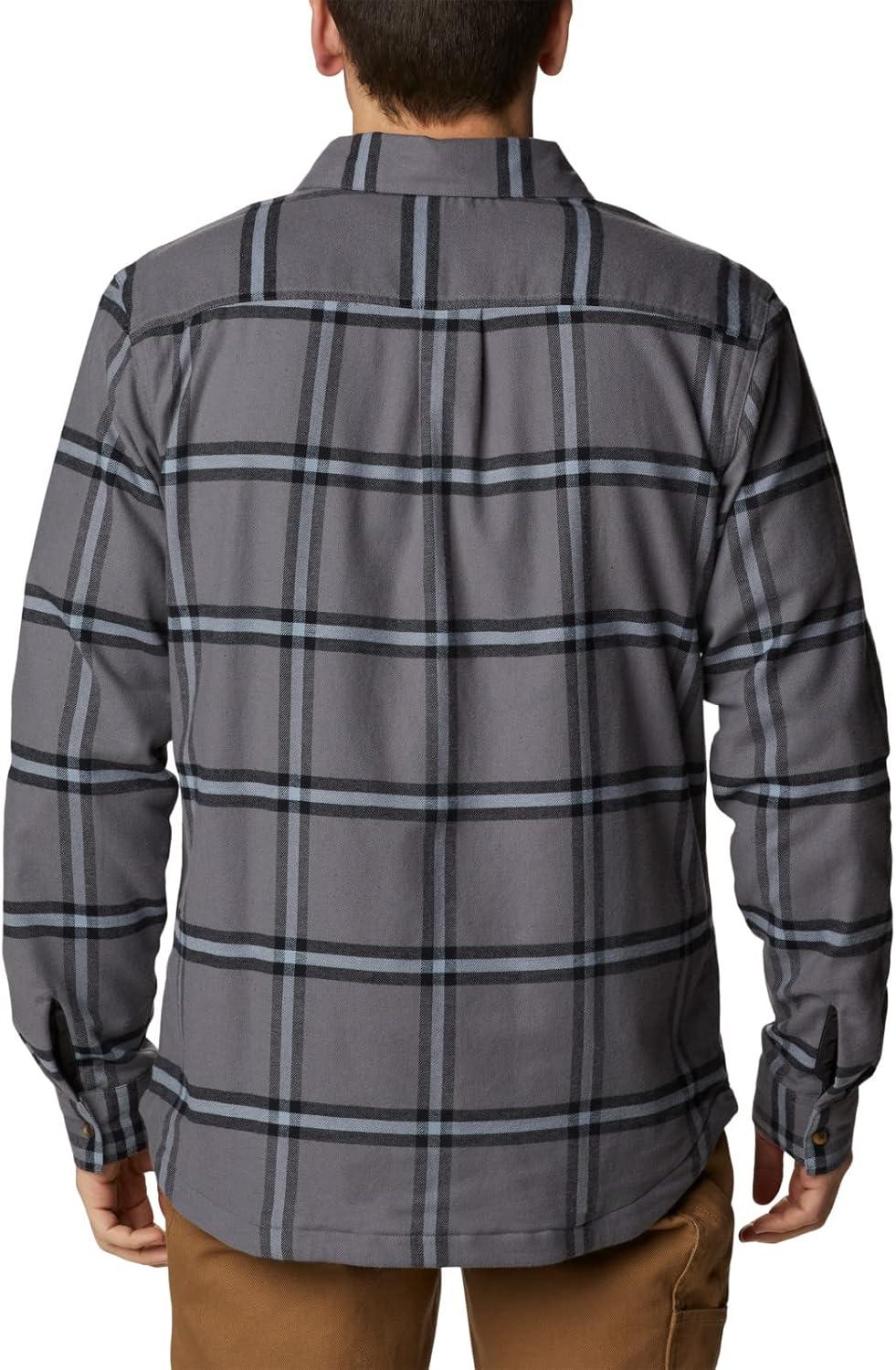 imageColumbia Mens Cornell Woods Fleece Lined Shirt JacketCity Grey Windowpane
