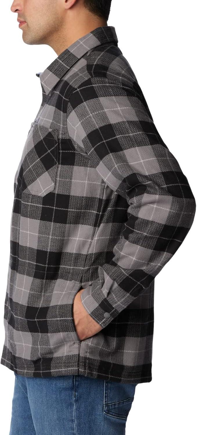 imageColumbia Mens Cornell Woods Fleece Lined Shirt JacketCity GreyBlue Stone Woodsman Tartan
