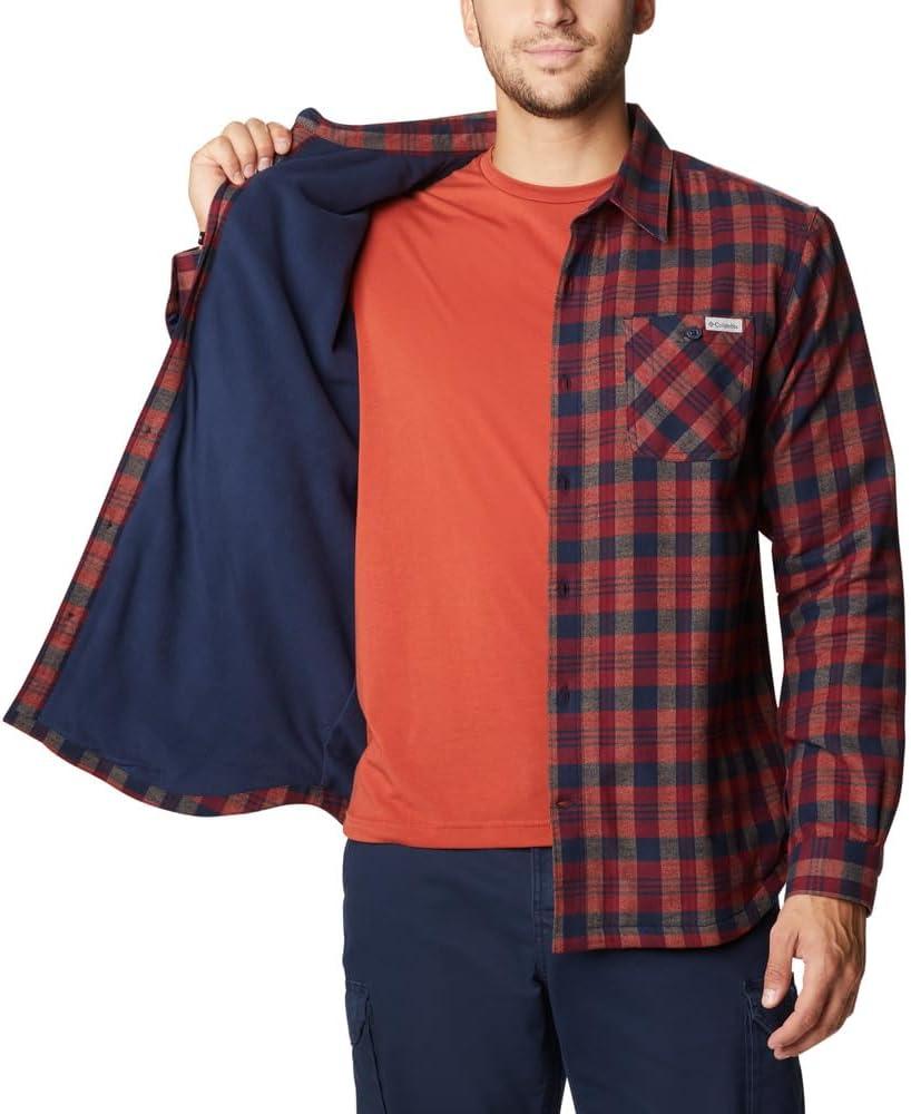 imageColumbia Mens Cornell Woods Fleece Lined Shirt JacketCollegiate Navy Medium Tartan
