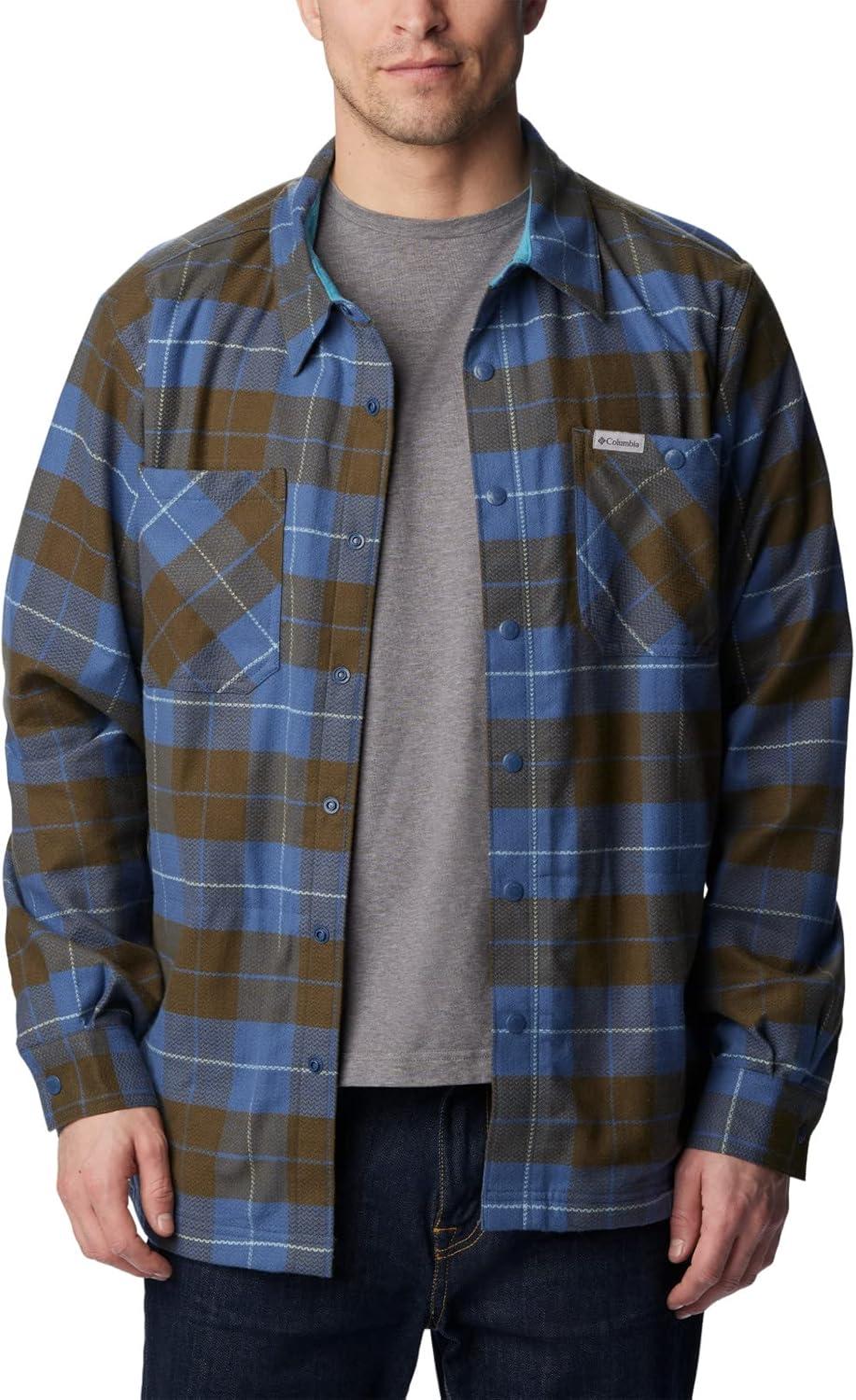 imageColumbia Mens Cornell Woods Fleece Lined Shirt JacketDark MountainShasta Woodsman Tartan
