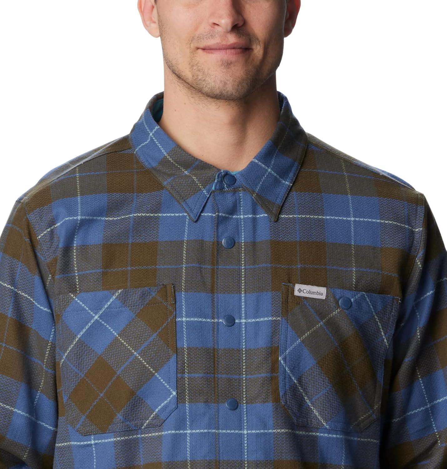 imageColumbia Mens Cornell Woods Fleece Lined Shirt JacketDark MountainShasta Woodsman Tartan