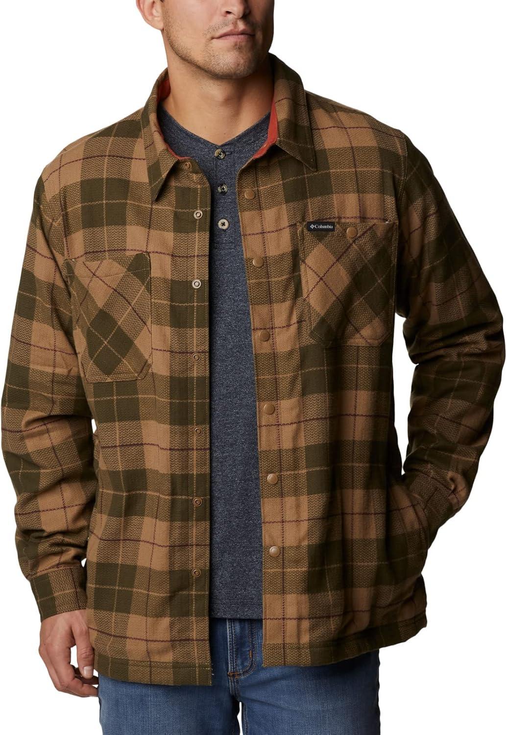 imageColumbia Mens Cornell Woods Fleece Lined Shirt JacketDeltaWarp Red Woodsman Tartan