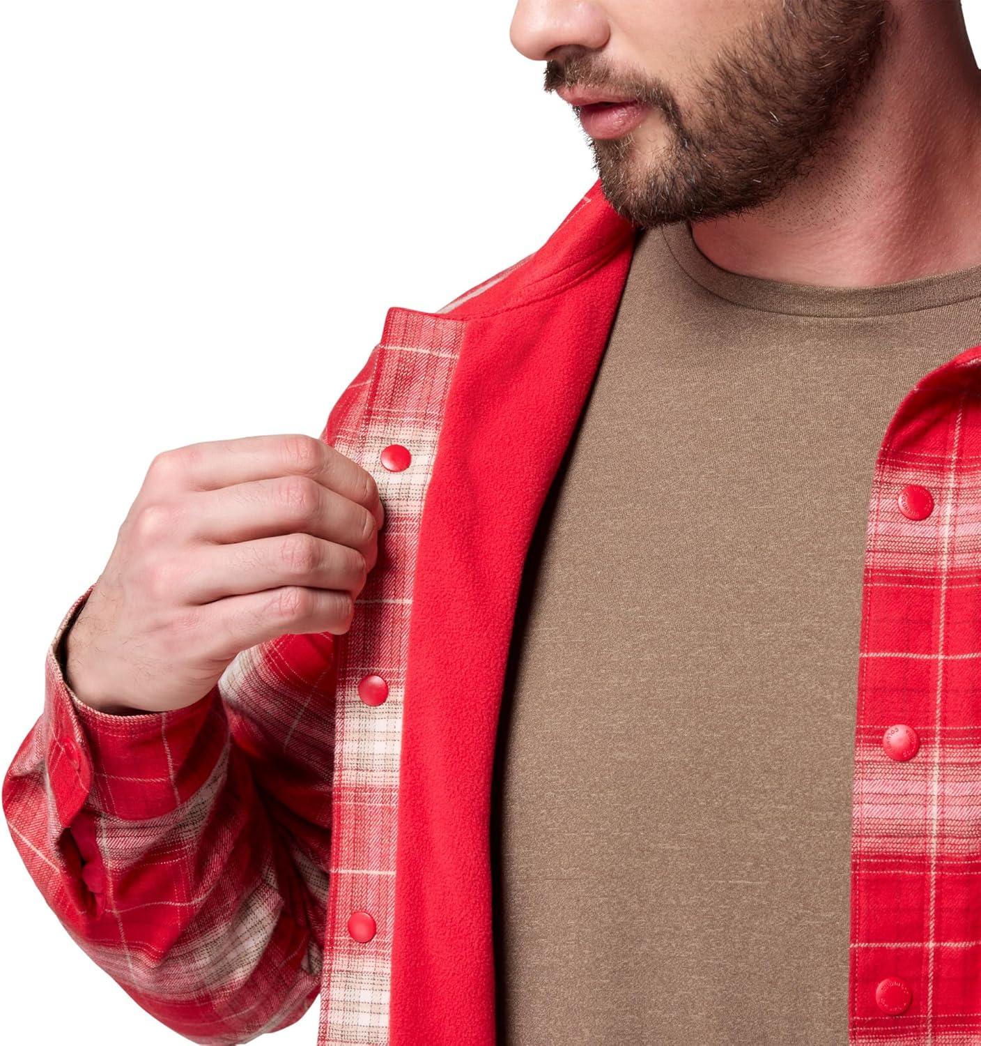 imageColumbia Mens Cornell Woods Fleece Lined Shirt JacketMountain Red Lumberjack Tartan