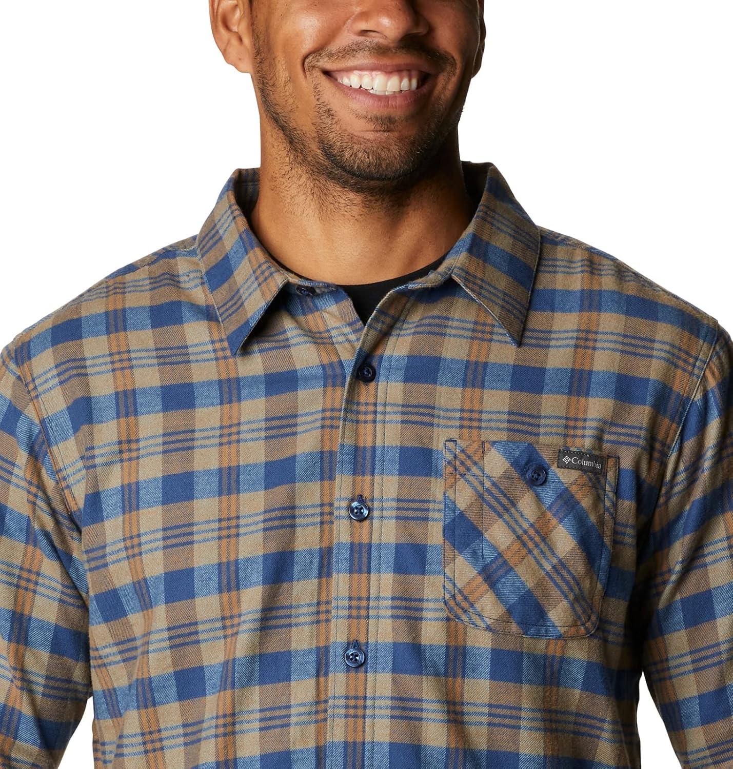 imageColumbia Mens Cornell Woods Fleece Lined Shirt JacketNight Tide Medium Tartan