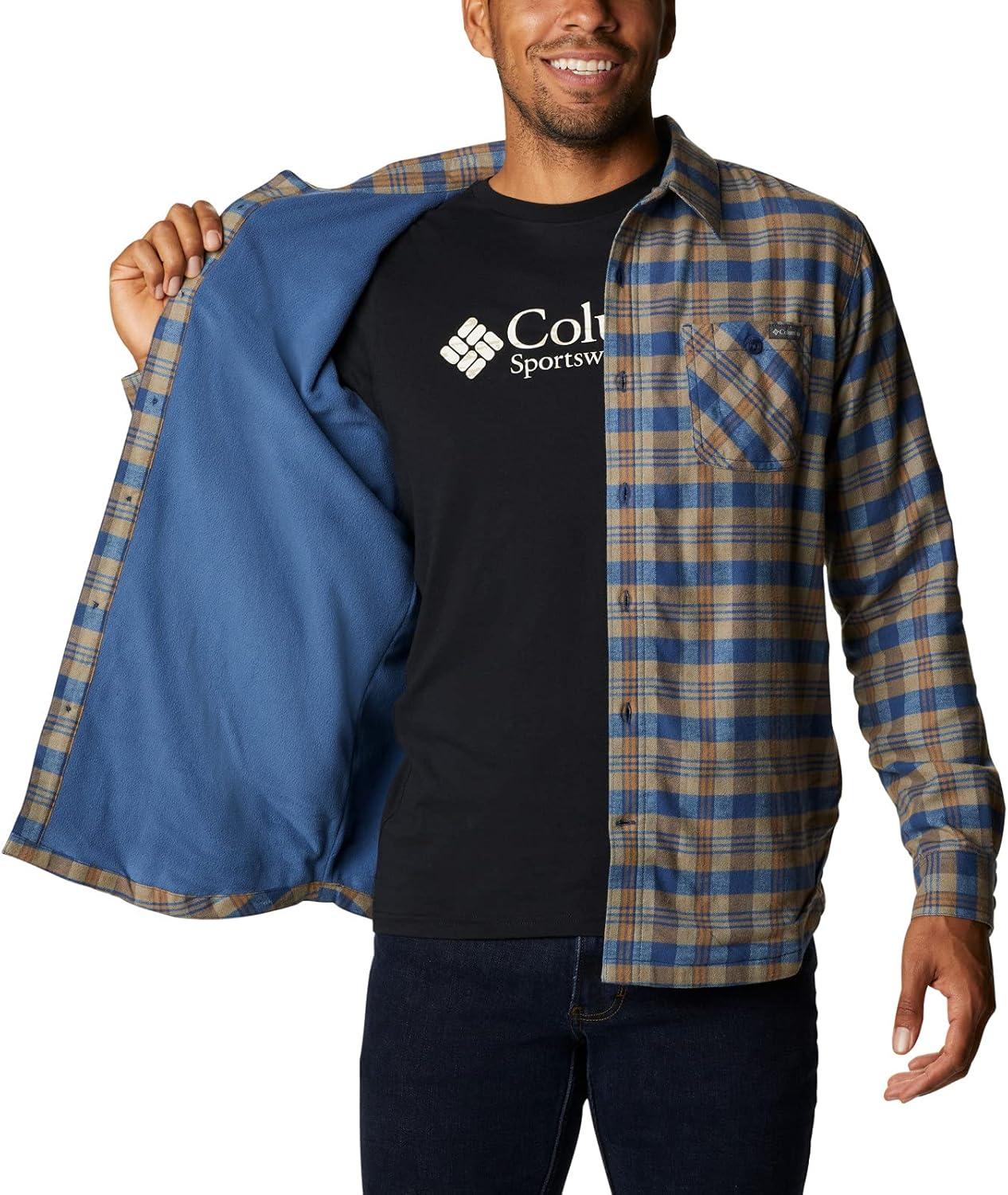 imageColumbia Mens Cornell Woods Fleece Lined Shirt JacketNight Tide Medium Tartan