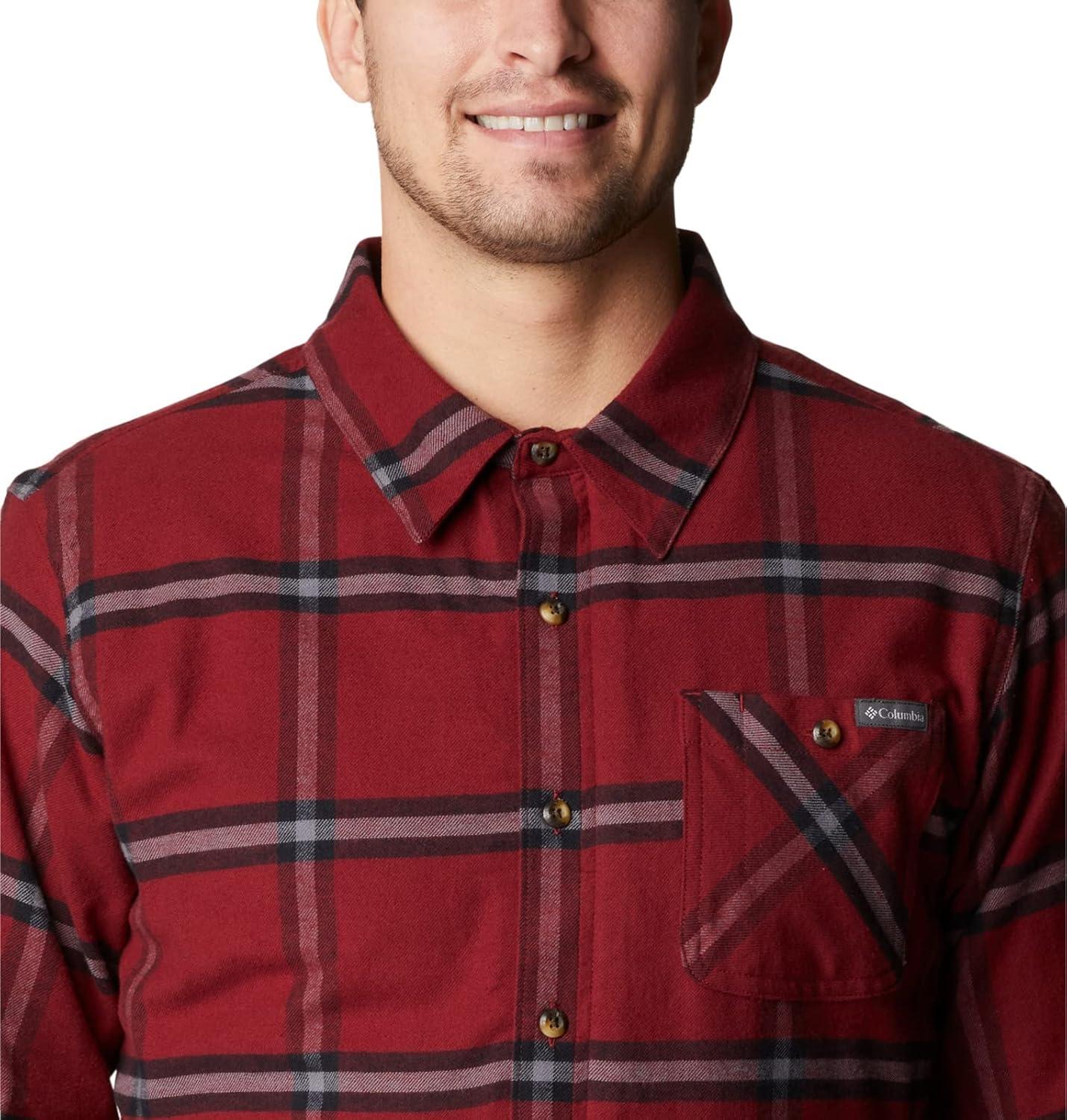 imageColumbia Mens Cornell Woods Fleece Lined Shirt JacketRed Jasper Windowpane