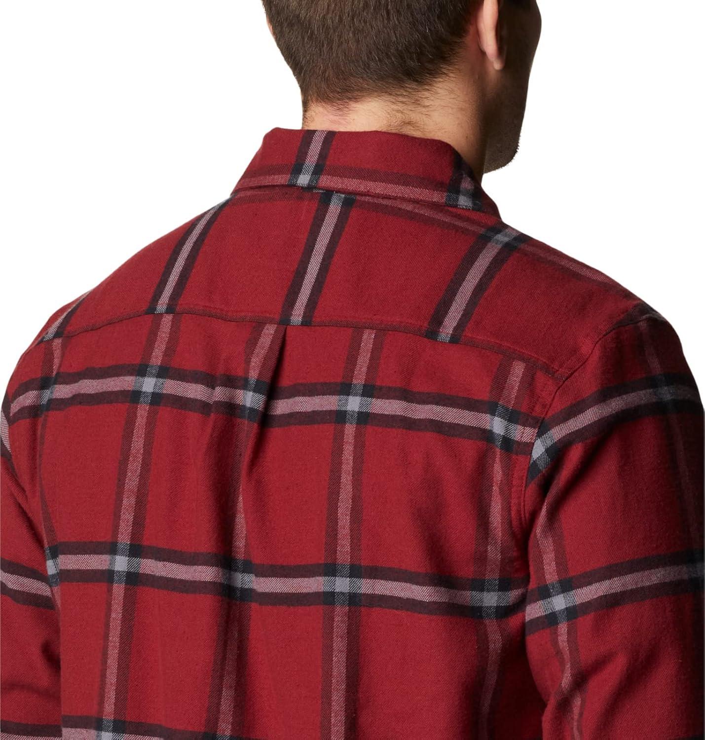 imageColumbia Mens Cornell Woods Fleece Lined Shirt JacketRed Jasper Windowpane