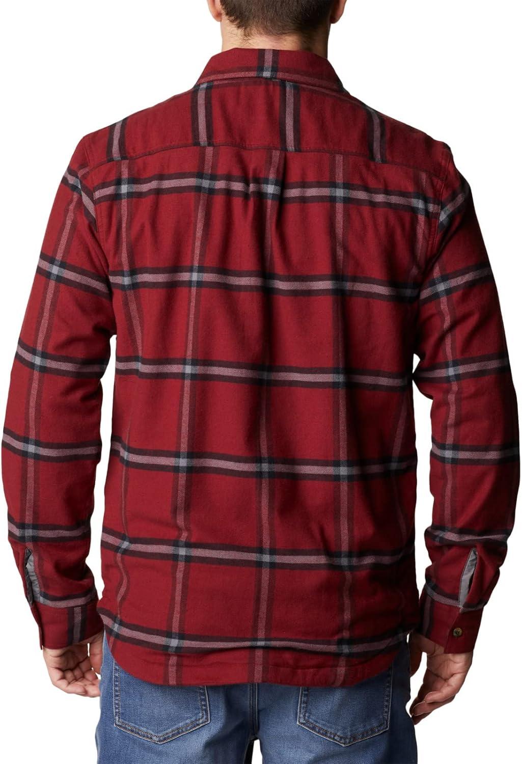 imageColumbia Mens Cornell Woods Fleece Lined Shirt JacketRed Jasper Windowpane