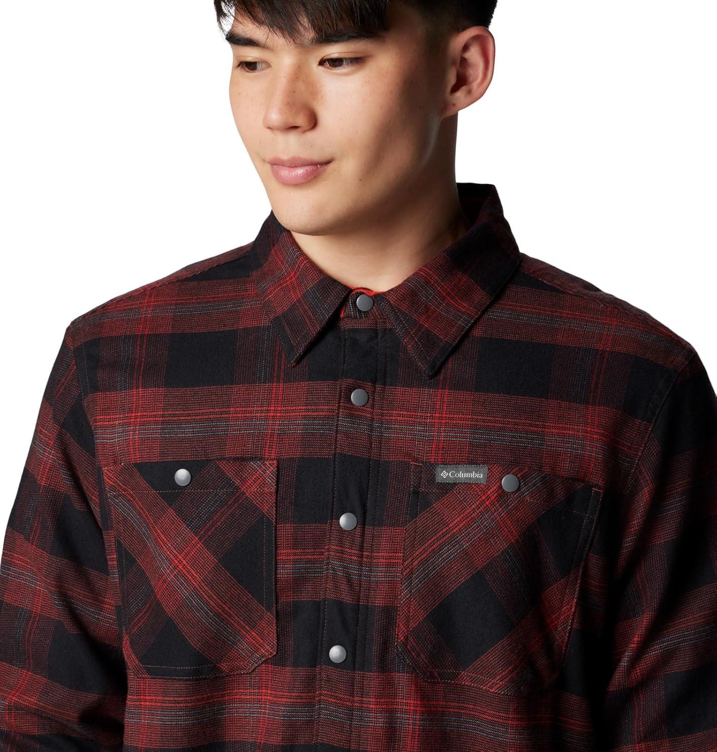 imageColumbia Mens Cornell Woods Fleece Lined Shirt JacketSpice Buffalo Tartan