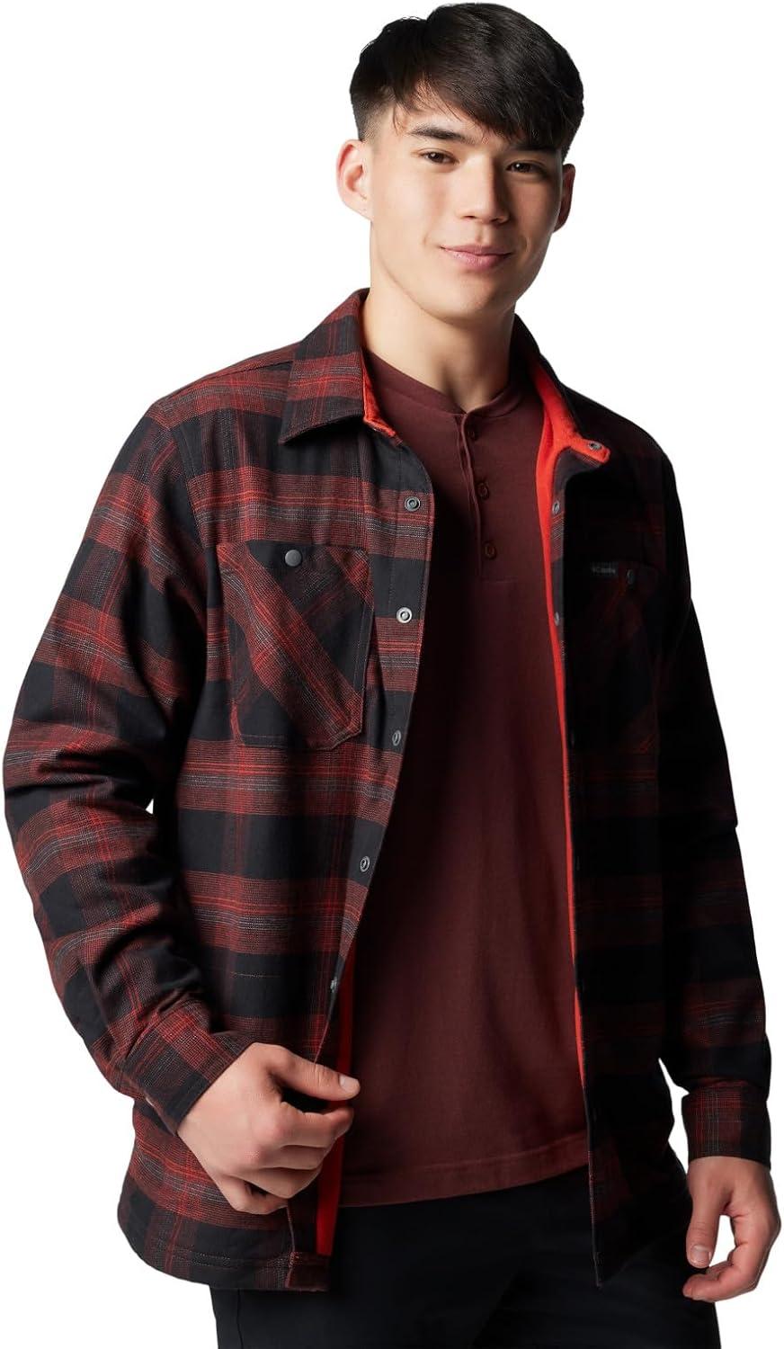 imageColumbia Mens Cornell Woods Fleece Lined Shirt JacketSpice Buffalo Tartan
