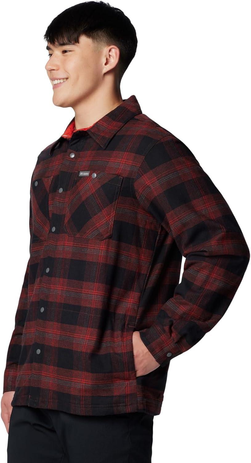 imageColumbia Mens Cornell Woods Fleece Lined Shirt JacketSpice Buffalo Tartan