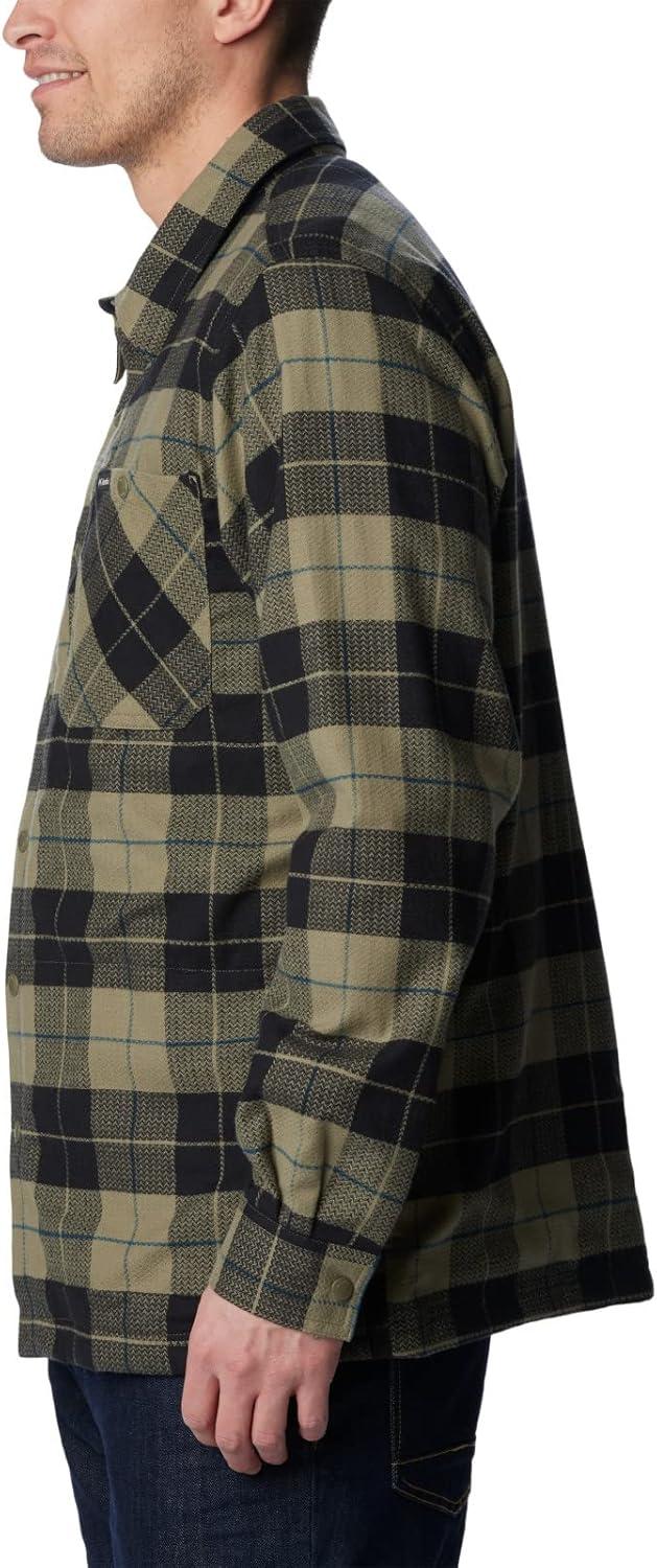 imageColumbia Mens Cornell Woods Fleece Lined Shirt JacketStone GreenDark Stone Woodsman Tartan