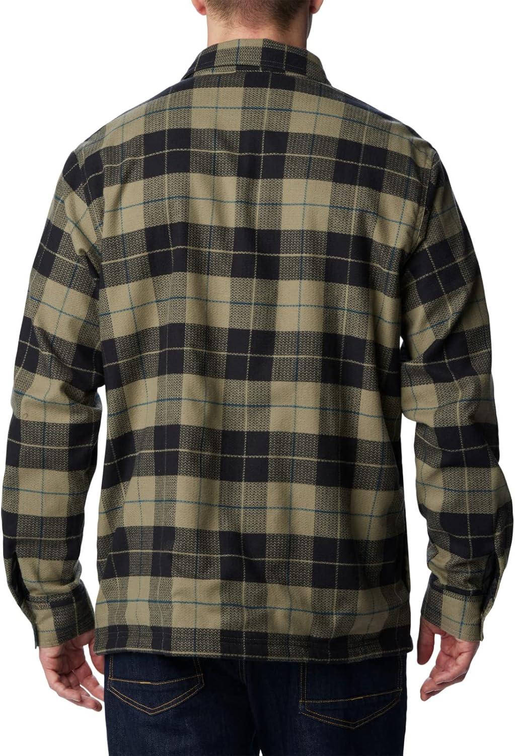 imageColumbia Mens Cornell Woods Fleece Lined Shirt JacketStone GreenDark Stone Woodsman Tartan