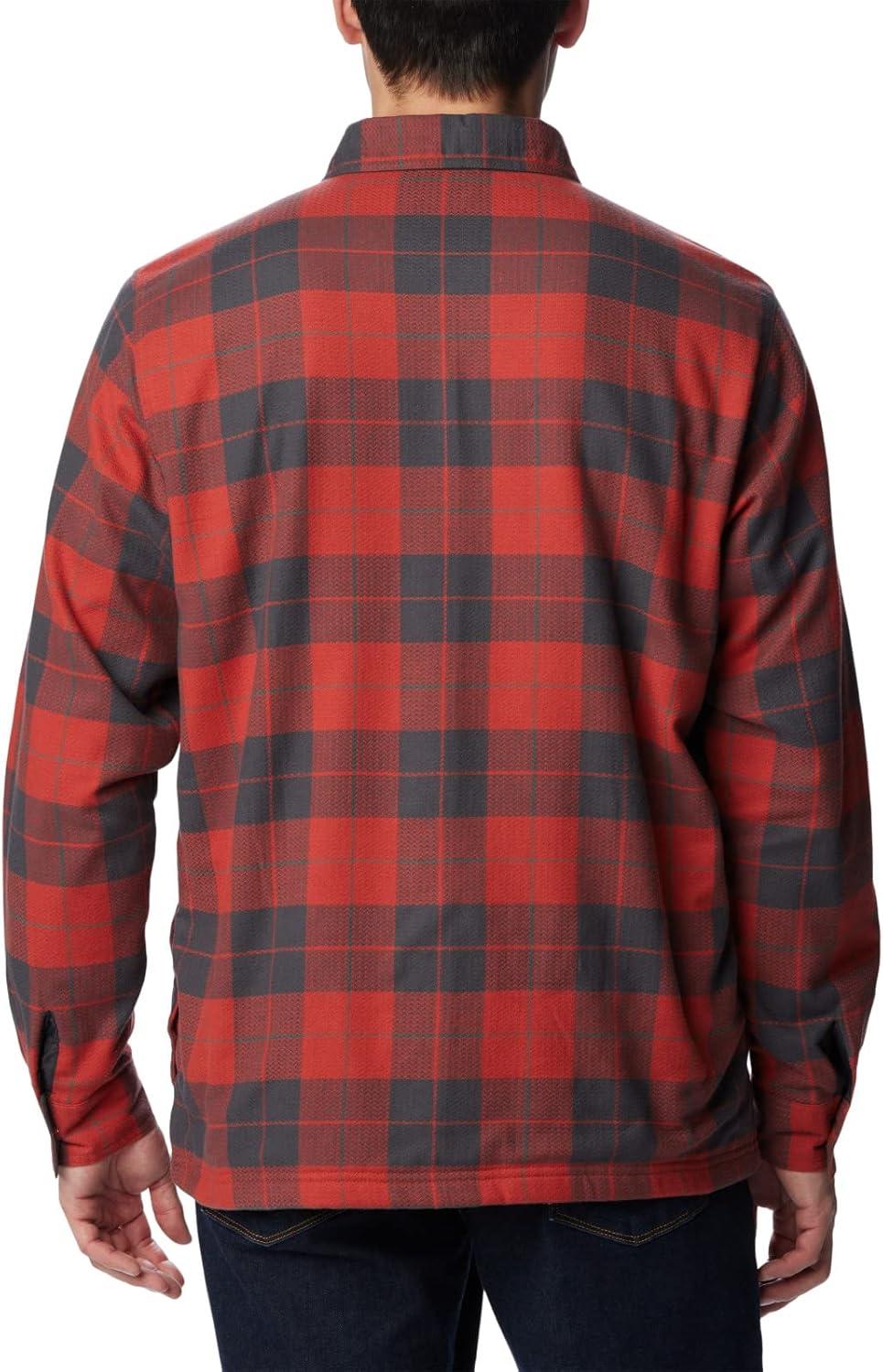 imageColumbia Mens Cornell Woods Fleece Lined Shirt JacketWarp RedDelta Woodsman Tartan