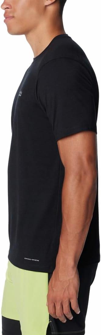 imageColumbia Mens Endless Trail Running Tech TeeBlackPale Blue Montrail Graphic