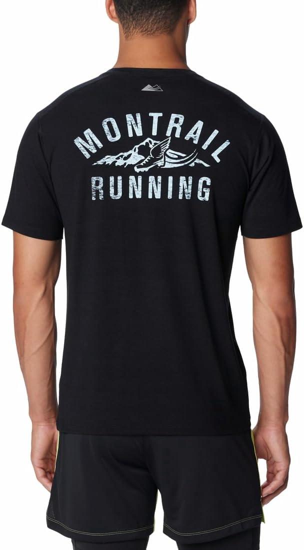 imageColumbia Mens Endless Trail Running Tech TeeBlackPale Blue Montrail Graphic