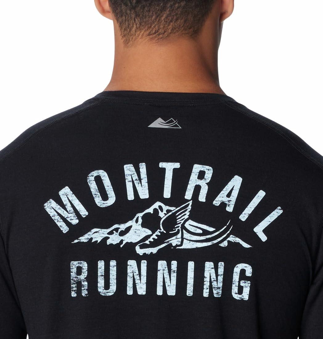 imageColumbia Mens Endless Trail Running Tech TeeBlackPale Blue Montrail Graphic