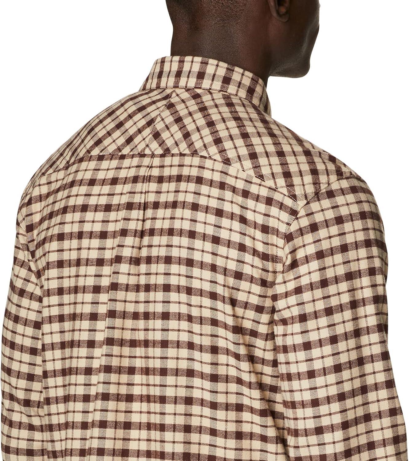 imageColumbia Mens Flare Gun Stretch FlannelAncient Fossil Small Check