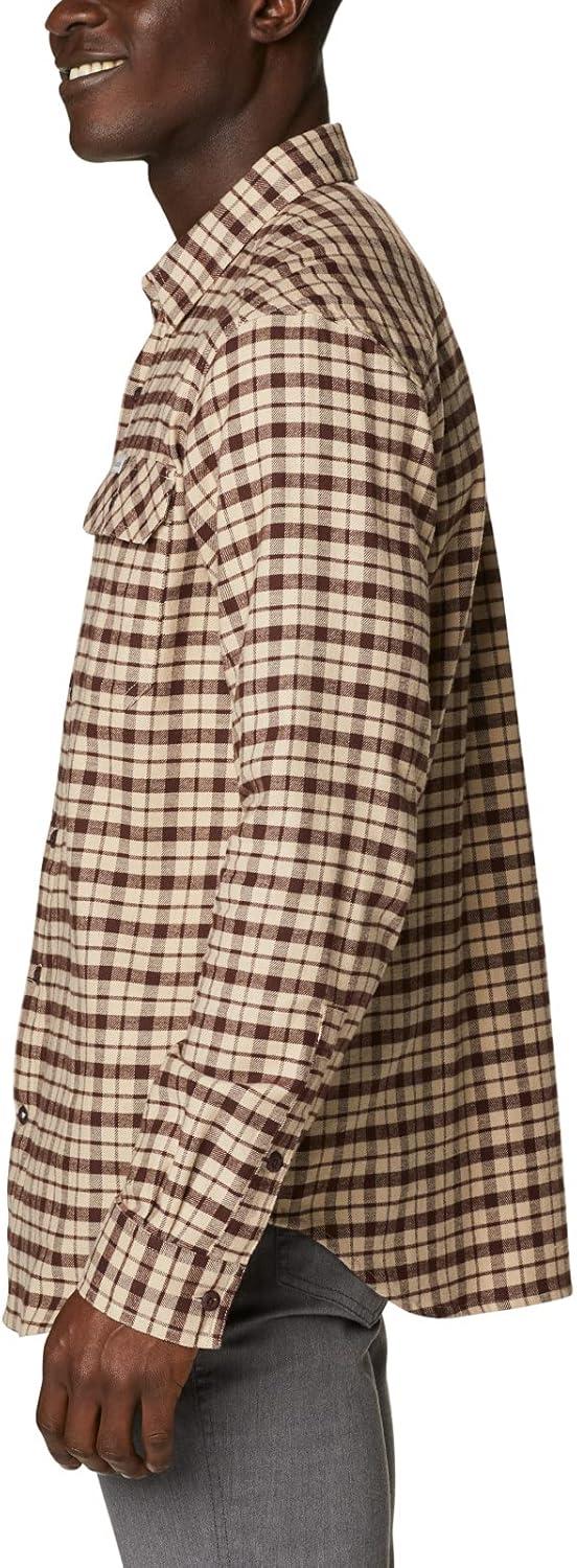 imageColumbia Mens Flare Gun Stretch FlannelAncient Fossil Small Check
