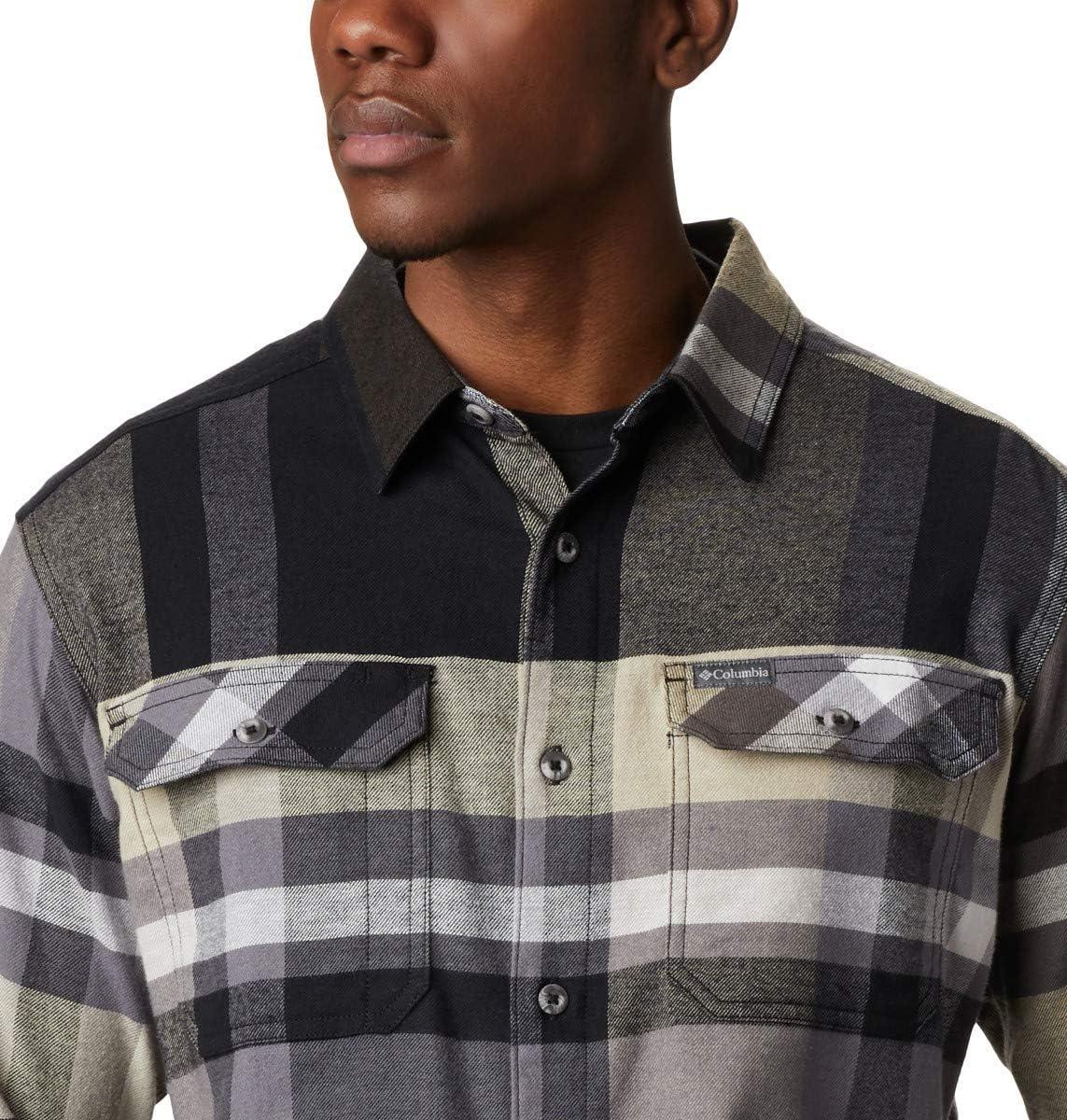 imageColumbia Mens Flare Gun Stretch FlannelBlack Big Check Plaid