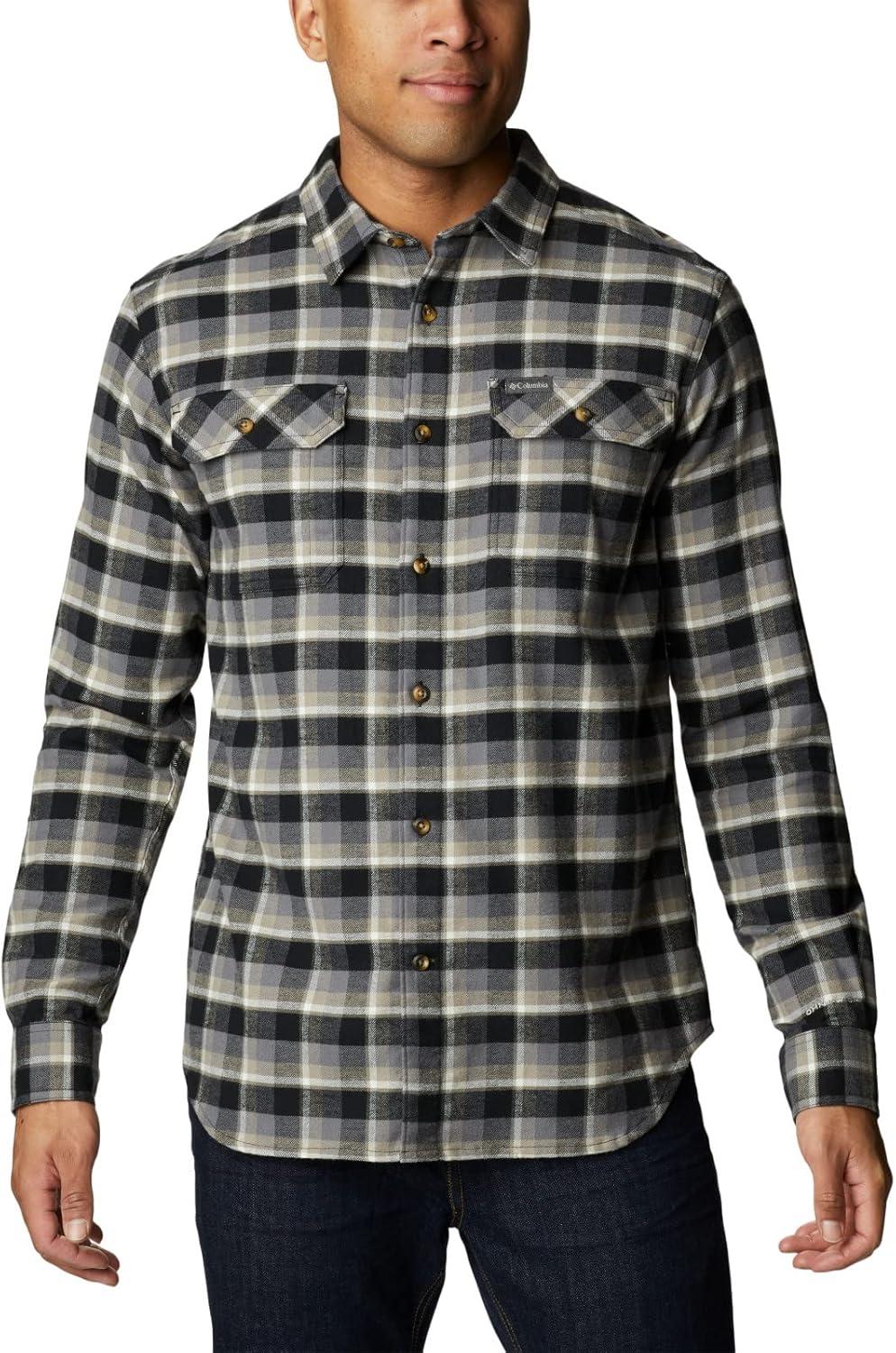 imageColumbia Mens Flare Gun Stretch FlannelBlack Shadow Plaid
