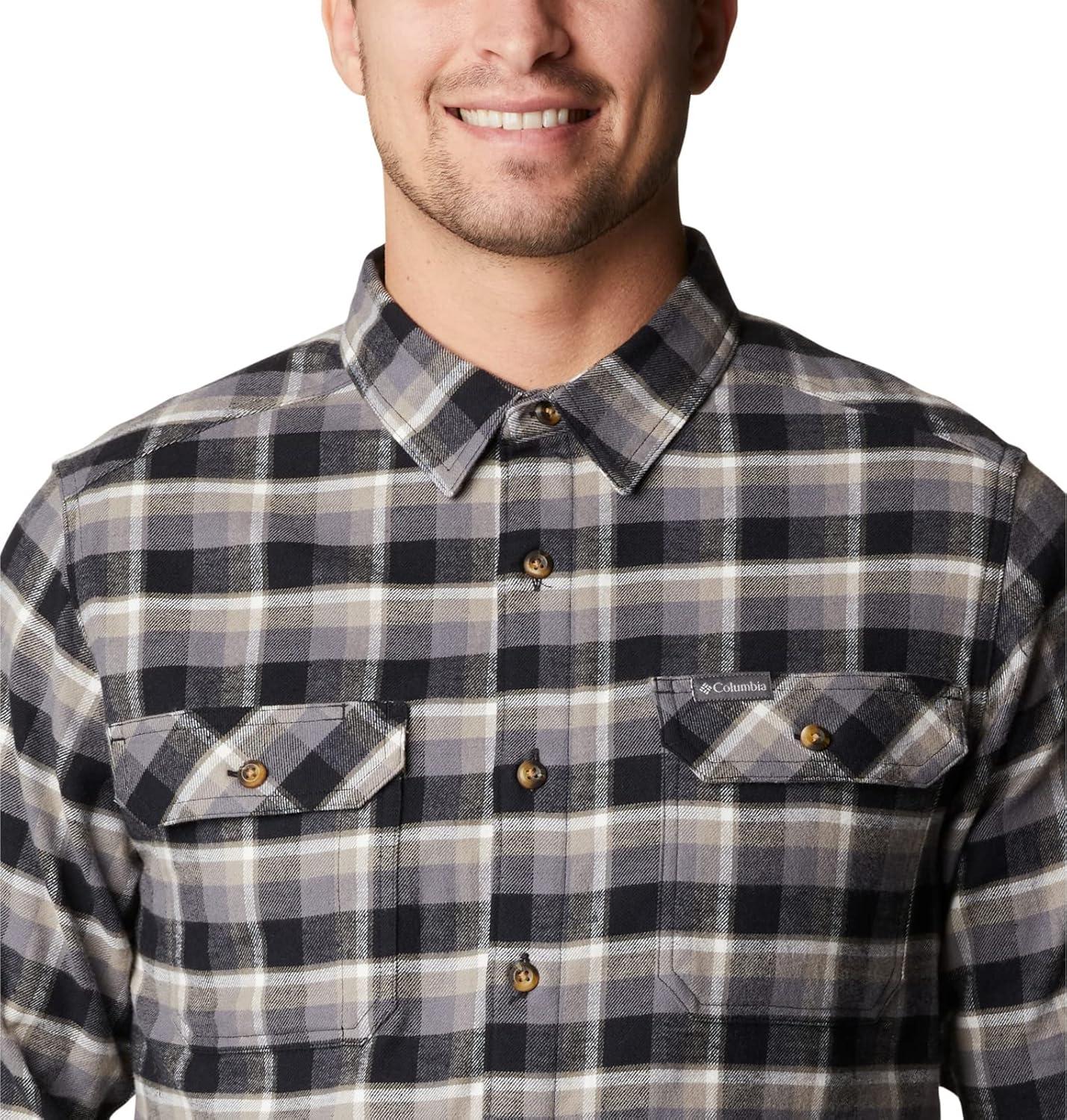 imageColumbia Mens Flare Gun Stretch FlannelBlack Shadow Plaid