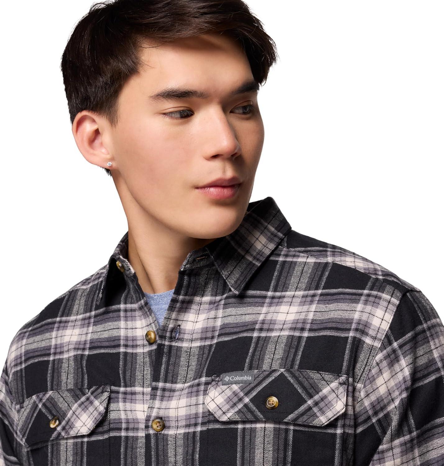 imageColumbia Mens Flare Gun Stretch FlannelBlack Two Lane Tartan
