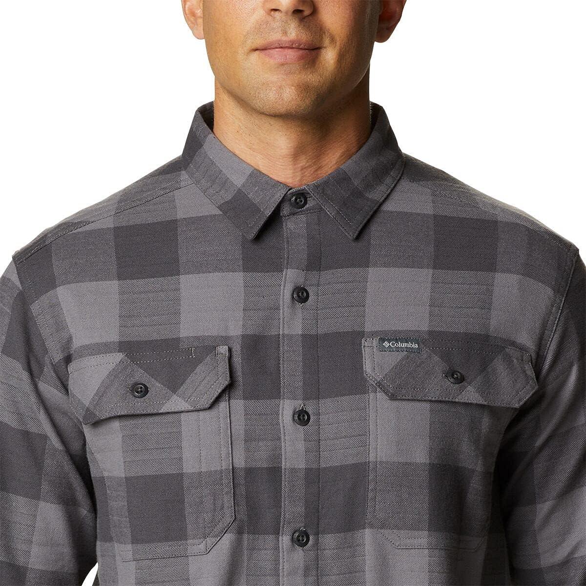 imageColumbia Mens Flare Gun Stretch FlannelCity Grey Twill Buffalo Checklegacy
