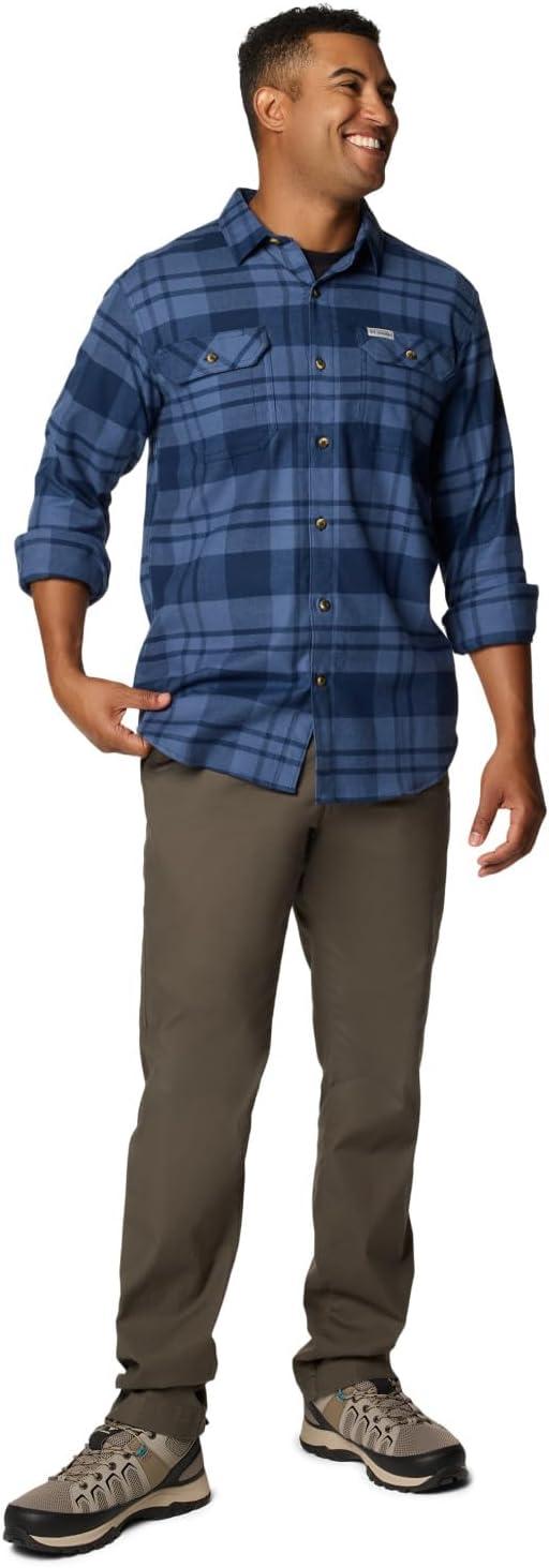 imageColumbia Mens Flare Gun Stretch FlannelCollegiate Navy River Crossing Plaid