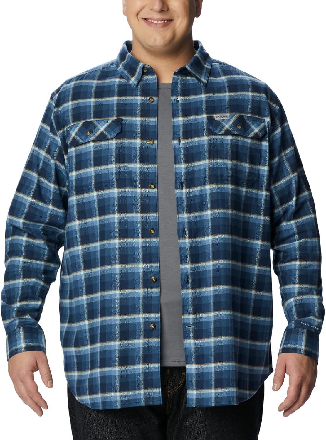 imageColumbia Mens Flare Gun Stretch FlannelCollegiate Navy Shadow Plaid