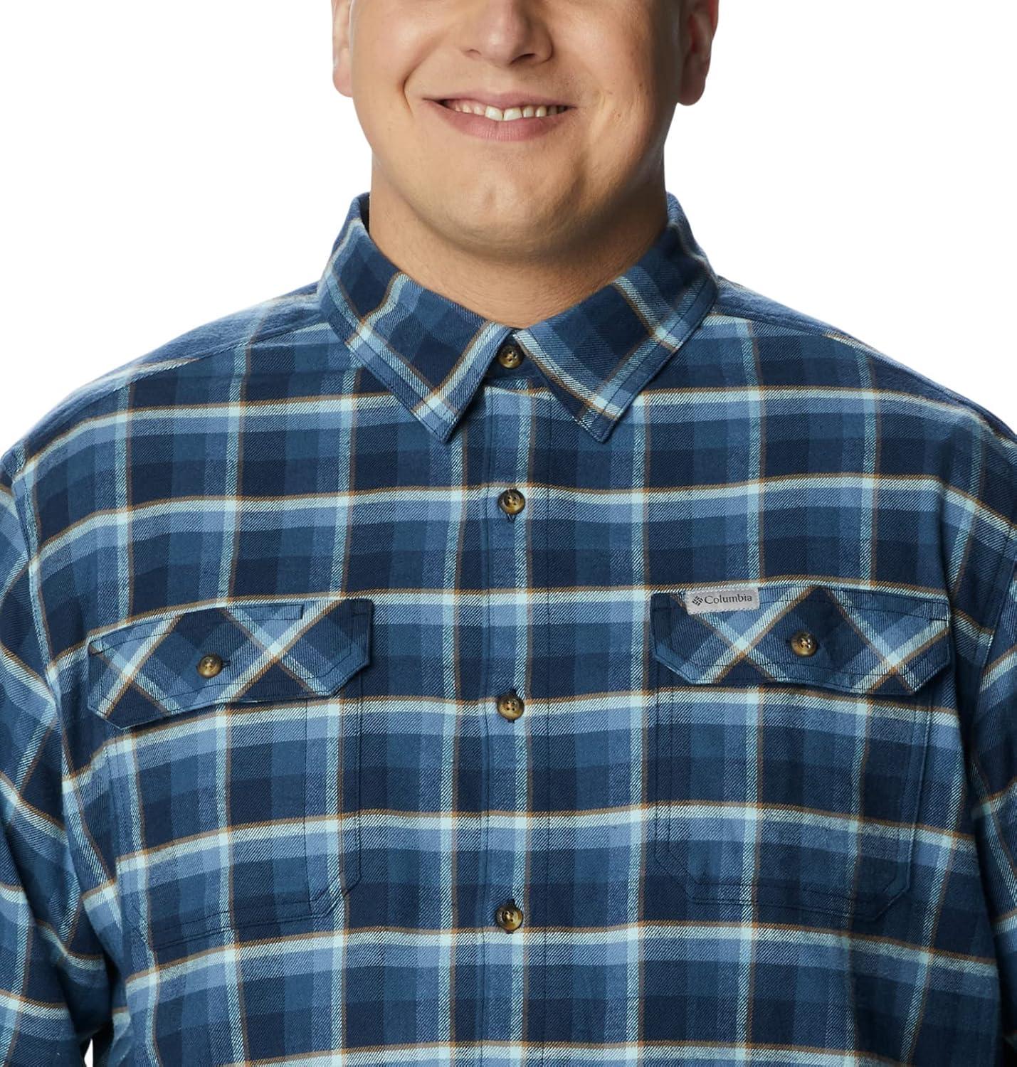 imageColumbia Mens Flare Gun Stretch FlannelCollegiate Navy Shadow Plaid