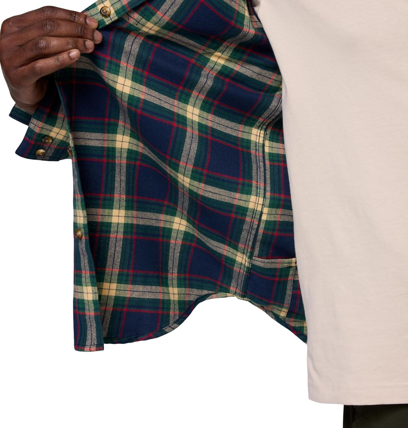imageColumbia Mens Flare Gun Stretch FlannelCollegiate Navy Two Lane Tartan