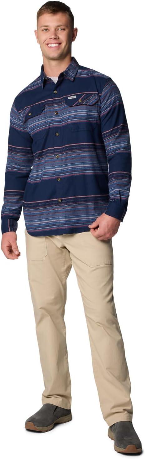 imageColumbia Mens Flare Gun Stretch FlannelCollegiate Navy Vista Stripe