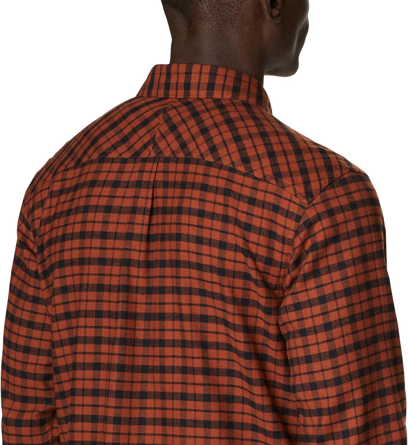 imageColumbia Mens Flare Gun Stretch FlannelDark Amber Small Check