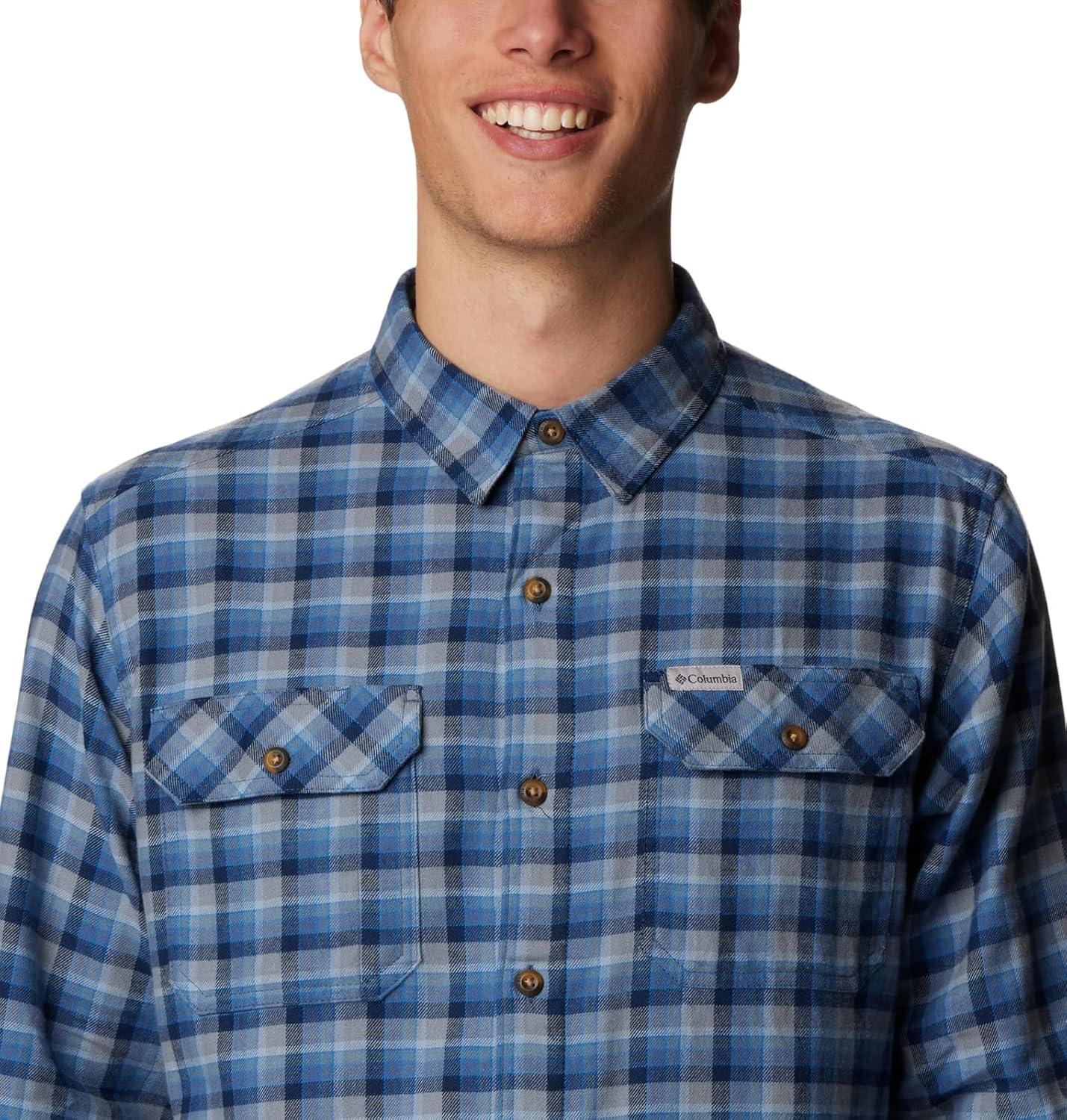 imageColumbia Mens Flare Gun Stretch FlannelDark Mountain Gradient Check