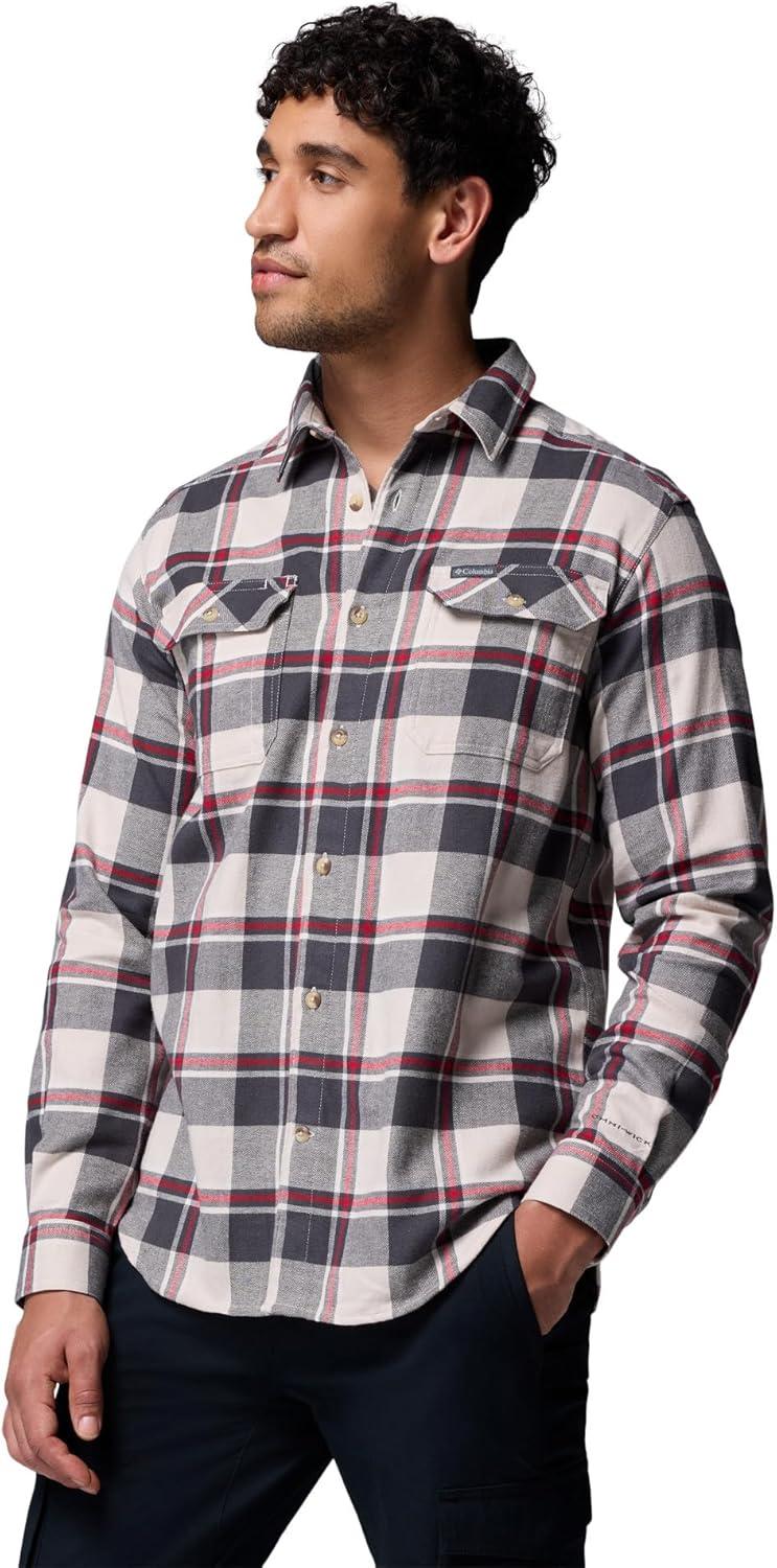 imageColumbia Mens Flare Gun Stretch FlannelDark Stone Trails Edge Plaid