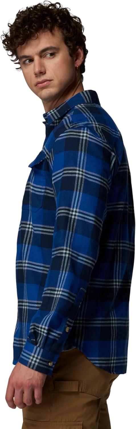 imageColumbia Mens Flare Gun Stretch FlannelMountain Blue Trails Edge Plaid