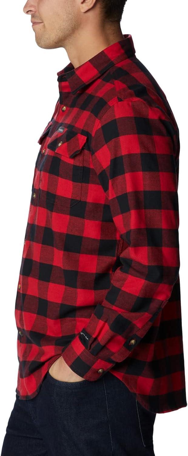 imageColumbia Mens Flare Gun Stretch FlannelMountain Red Twill Buffalo Check