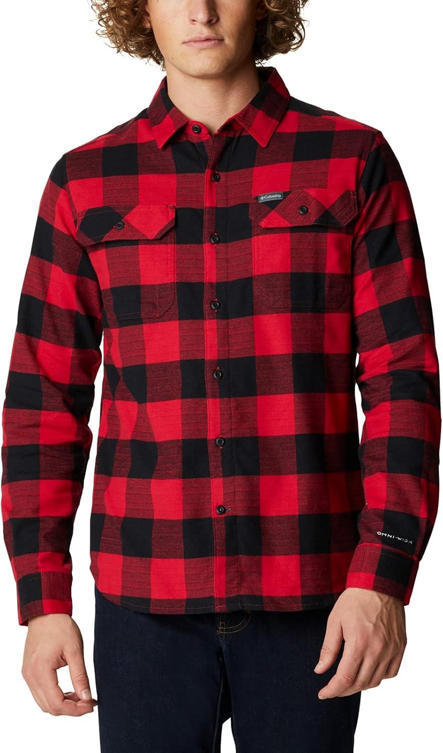 imageColumbia Mens Flare Gun Stretch FlannelMountain Red Twill Buffalo Checklegacy