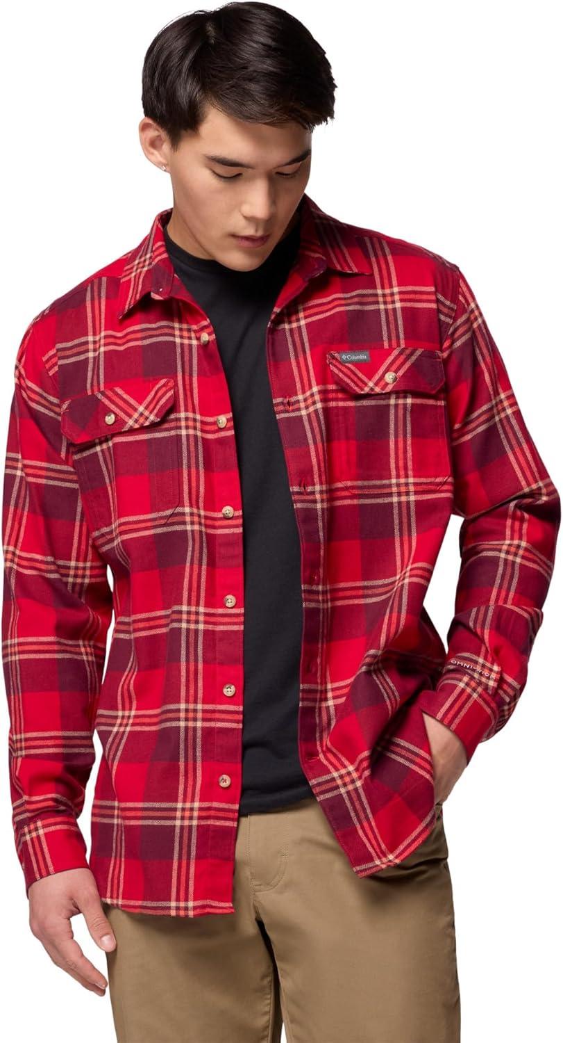 imageColumbia Mens Flare Gun Stretch FlannelMtn Red Trails Edge Plaid