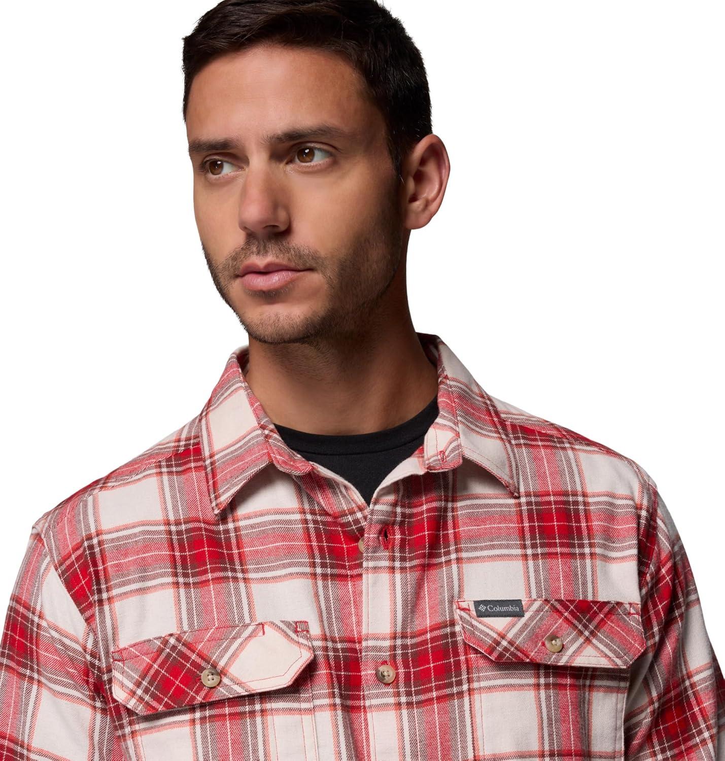 imageColumbia Mens Flare Gun Stretch FlannelMtn Red Two Lane Tartan