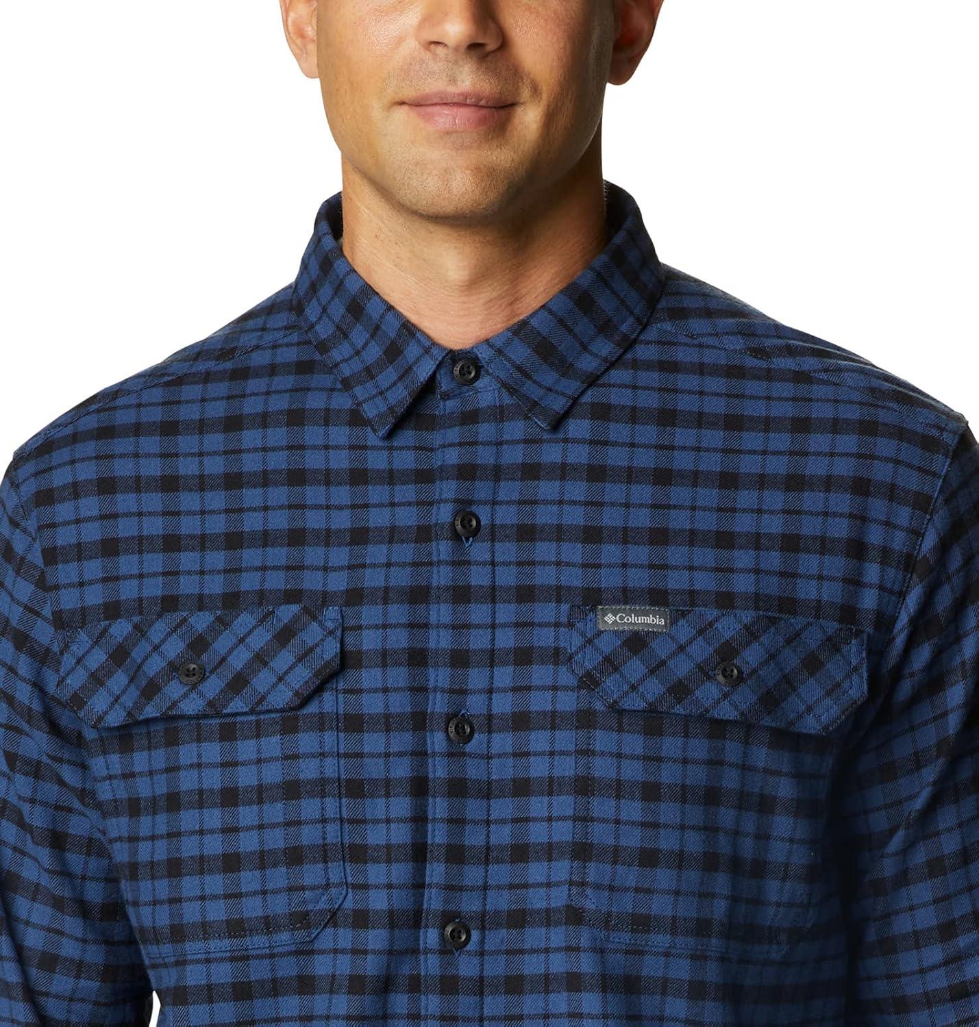 imageColumbia Mens Flare Gun Stretch FlannelNight Tide Small Check