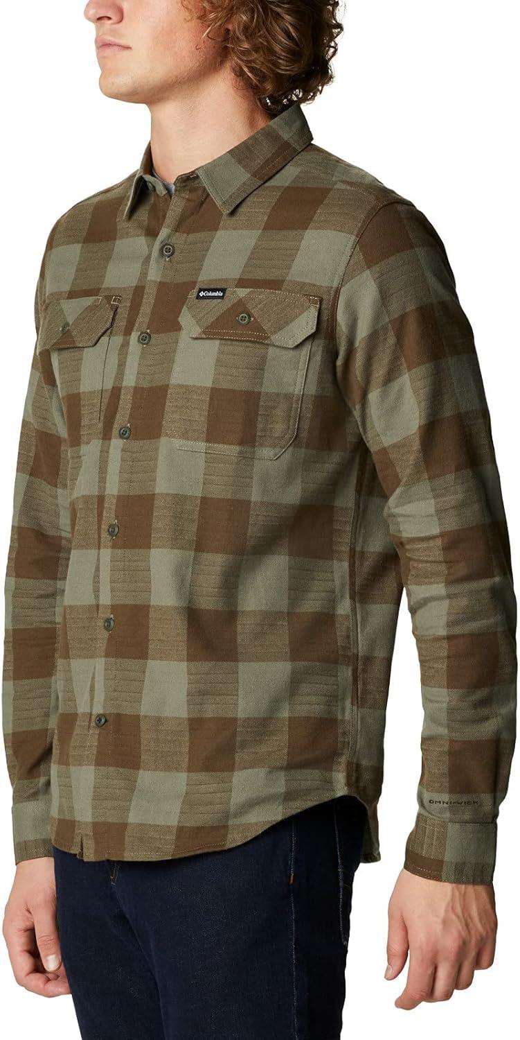 imageColumbia Mens Flare Gun Stretch FlannelStone Green Twill Buffalo Checklegacy