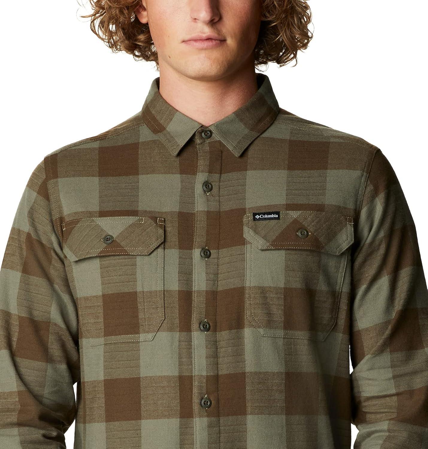 imageColumbia Mens Flare Gun Stretch FlannelStone Green Twill Buffalo Checklegacy
