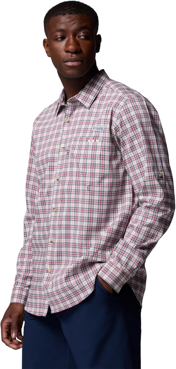 imageColumbia Mens Harbor Peak Long Sleeve ShirtSunset Red Wayward Tartan