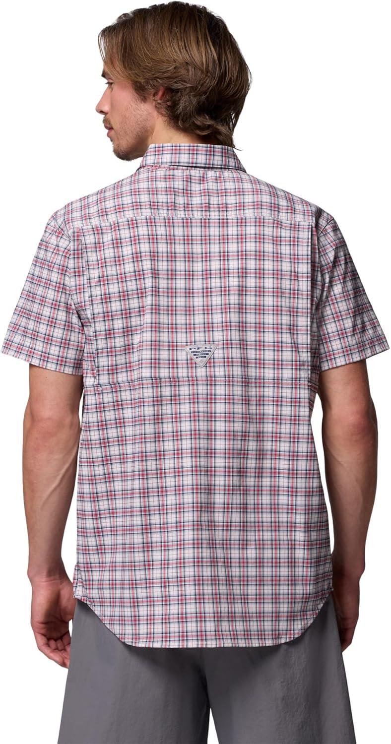 imageColumbia Mens Harbor Peak Short Sleeve ShirtSunset Red Wayward Tartan
