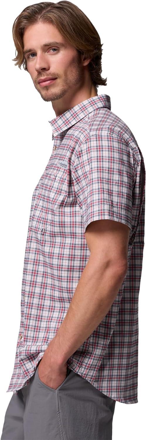 imageColumbia Mens Harbor Peak Short Sleeve ShirtSunset Red Wayward Tartan